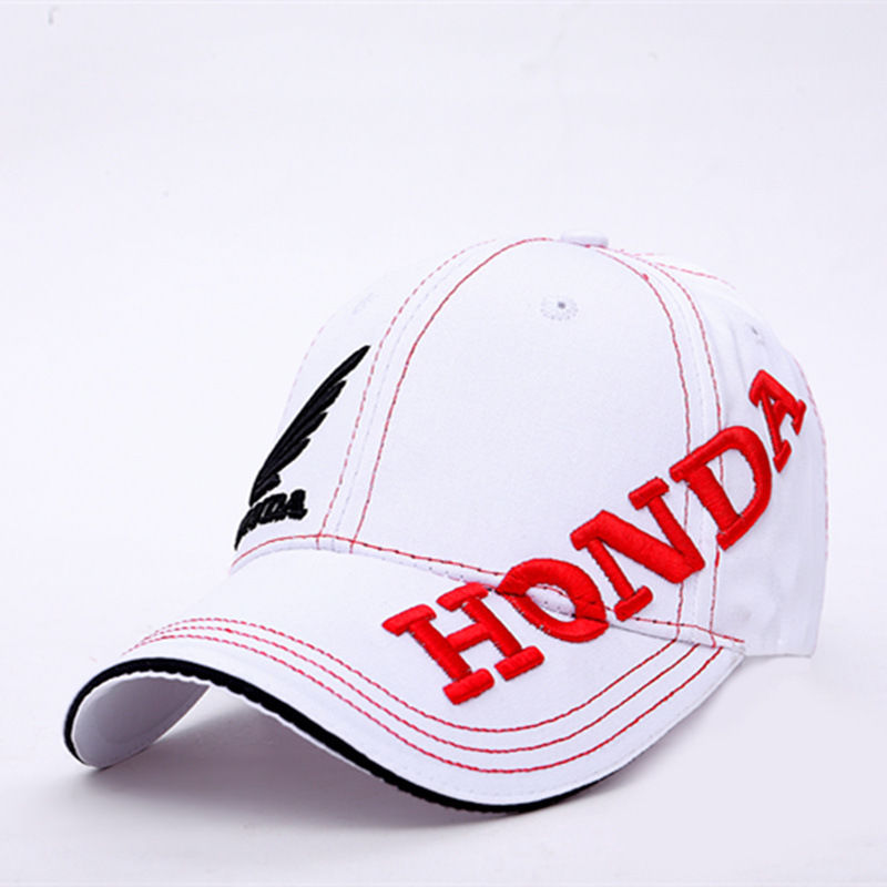Moto GP Honda Motorcycle Embroidered Baseball Hat White